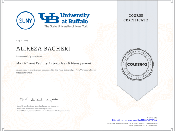 ALIREA ARIYA - ALIREZA BAGHERI - Multi-Event Facility Enterprises & Management - Coursera TMXGEMS9JG6A